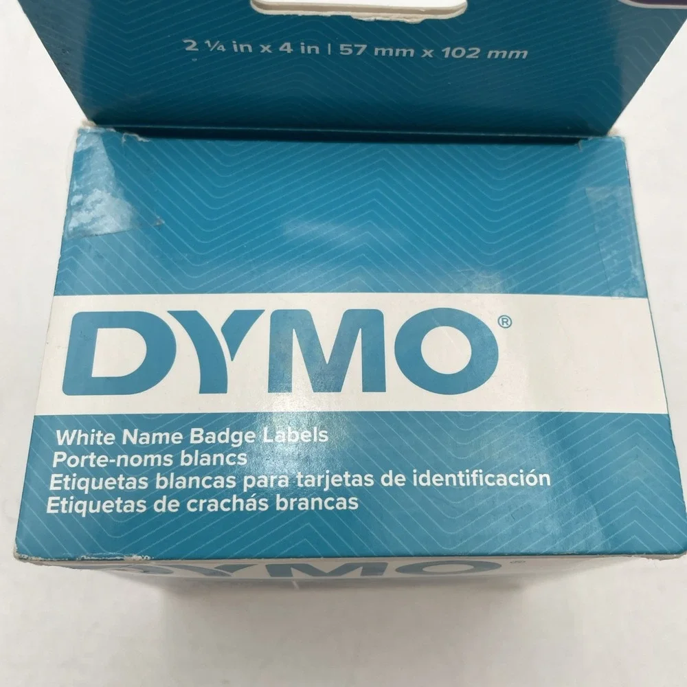 Adhesive white name badge labels 2 1/4